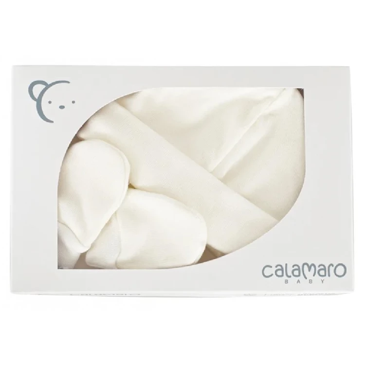 C09174_1.jpg COJUNTO GORRO + MANOPLA BEIG CALAMARO - Imagen 1