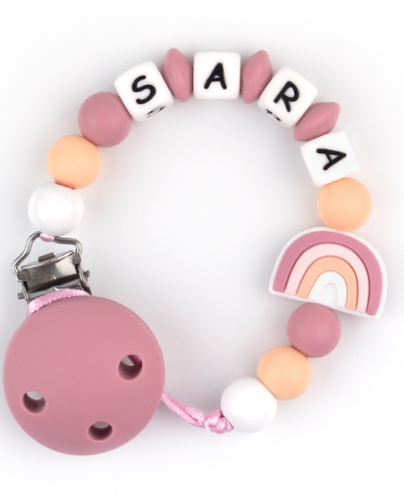 CAPTURA 1 CADENITA SILICONA ARCOIRIS ROSA PERSONALIZABLE MI PIPO - Imagen 1