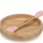SET VAJILLA SILICONA BAMBÚ KIOKIDS