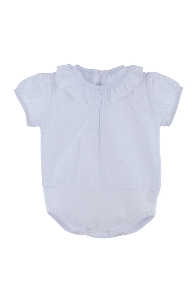 19034 BODY CAMISA PLUMETI BLANCO CALAMARO T-6M - Imagen 1